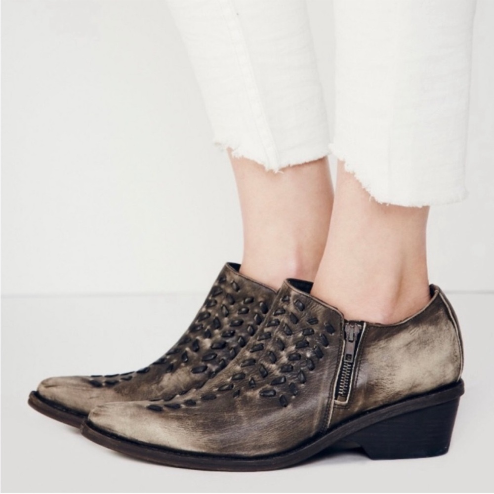 Free People Indio low ankle boots brown/black western style 38